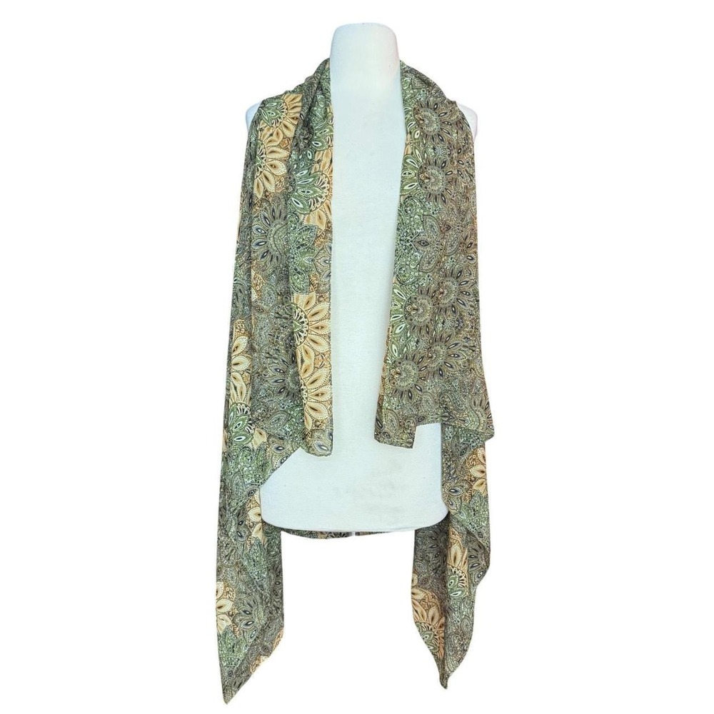 Boho Hippie Festival Shrug Top Sheer Paisley Earthtones Burning Man Summer